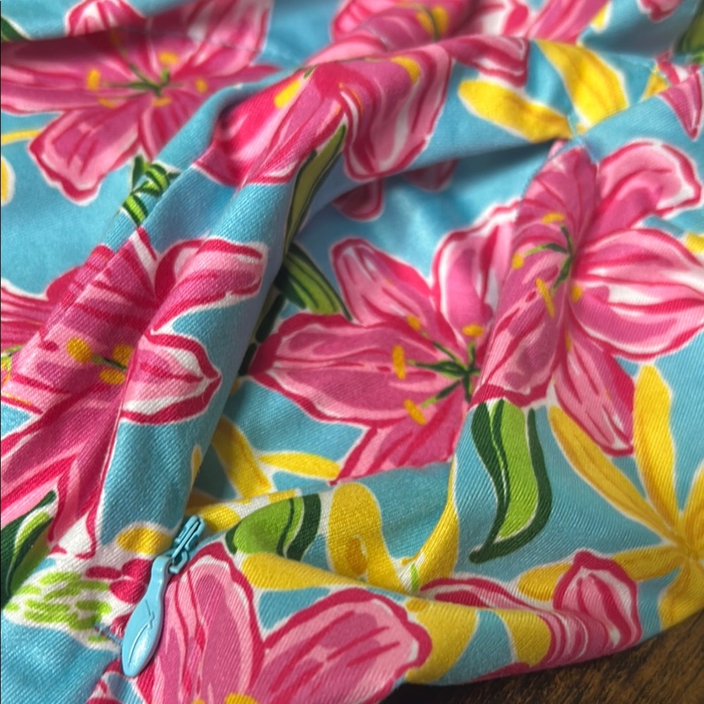 Gottex Dress Women's‎ Small Aqua Flowers UPF 50 Cara Ruffle Golf/Tennis/Pool - Picture 7 of 9
